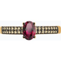 Inel din aur rosu cu diamante coniac si rubin Casa Bosco 4010684 1,95g s.17,5 imaginea #2 — magazin online Desire.md