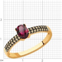 Inel din aur rosu cu diamante coniac si rubin Casa Bosco 4010684 1,95g s.17,5 imaginea #5 — magazin online Desire.md