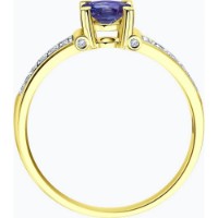 Inel din aur galben cu diamante si tanzanit Casa Bosco 6014098-2 2,12g s.16 imaginea #2 — magazin online Desire.md