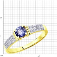Inel din aur galben cu diamante si tanzanit Casa Bosco 6014098-2 2,12g s.16 imaginea #4 — magazin online Desire.md