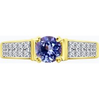 Inel din aur galben cu diamante si tanzanit Casa Bosco 6014098-2 2,35g s.18 imaginea #6 — magazin online Desire.md