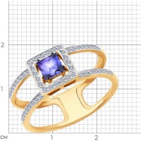 Inel din aur rosu cu diamante si tanzanit Casa Bosco 6014153 2,66g s.16,5 imaginea #2 — magazin online Desire.md