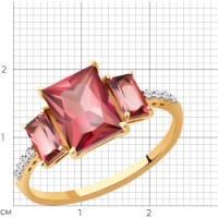 Inel din aur rosu cu diamante si turmalina Casa Bosco 6014208 1,78g s.17 imaginea #5 — magazin online Desire.md