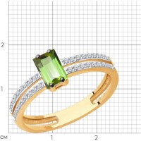 Inel din aur rosu cu diamante si turmalina Casa Bosco 6014209 2,15g s.17 imaginea #4 — magazin online Desire.md
