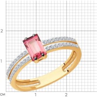 Inel din aur rosu cu diamante si turmalina Casa Bosco 6014210 1,92g s.16,5 imaginea #5 — magazin online Desire.md