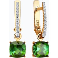Cercei din aur rosu cu diamante si turmalina Casa Bosco 6024237 2,74g imaginea #4 — magazin online Desire.md
