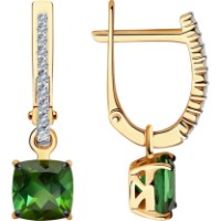 Cercei din aur rosu cu diamante si turmalina Casa Bosco 6024237 2,74g
