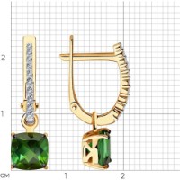 Cercei din aur rosu cu diamante si turmalina Casa Bosco 6024237 2,74g imaginea #2 — magazin online Desire.md