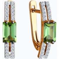 Cercei din aur rosu cu diamante si turmalina Casa Bosco 6024241 2,8g imaginea #4 — magazin online Desire.md
