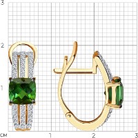 Cercei din aur rosu cu diamante si turmalina Casa Bosco 6024262 4,14g imaginea #3 — magazin online Desire.md