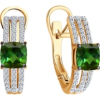 Cercei din aur rosu cu diamante si turmalina Casa Bosco 6024262 4,14g imaginea #4 — magazin online Desire.md