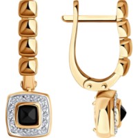 Cercei din aur rosu cu diamante si spinel Casa Bosco 6024287 4,76g