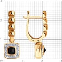 Cercei din aur rosu cu diamante si spinel Casa Bosco 6024287 4,76g imaginea #2 — magazin online Desire.md