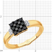 Inel din aur rosu cu diamante negre Casa Bosco 7010049 2,28g s.17,5 imaginea #2 — magazin online Desire.md