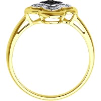 Inel din aur galben cu diamante incolore si negre Casa Bosco 7010060-2 1,83g s.17,5 imaginea #3 — magazin online Desire.md