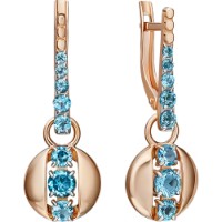 Cercei din aur rosu cu topaz Platina 02-5401-01-201-1110 3,67g