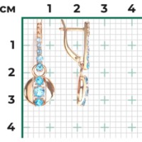 Cercei din aur rosu cu topaz Platina 02-5401-01-201-1110 3,67g imaginea #3 — magazin online Desire.md
