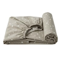 Cearșaf pentru copii Holala Kids Little Stars Maro/White 160x80cm
