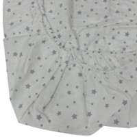 Cearșaf pentru copii Holala Kids Little Stars White/Grey 140x70cm