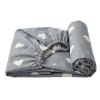 Cearșaf pentru copii Holala Kids Medium Hearts Grey/White 190x80cm