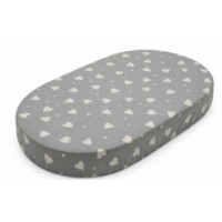 Cearșaf pentru copii Holala Kids Oval Grey/White Medium Hearts 120x70cm