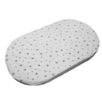 Cearșaf pentru copii Holala Kids Oval White/Grey Little Hearts 120x70cm