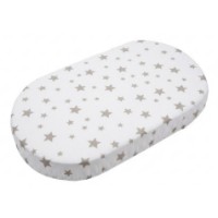 Cearșaf pentru copii Holala Kids Oval White/Maro Big Stars 120x70cm