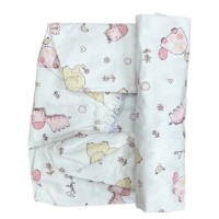 Cearșaf pentru copii Holala Kids Tiny Pink Friends 140x70cm