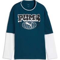 Hanorac copii Puma Mid90s Layered Long Sleeve Midnight Petrol, s.164