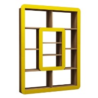 Стеллаж Hanah Home Orkide Walnut Yellow фото №3 — интернет-магазин Desire.md