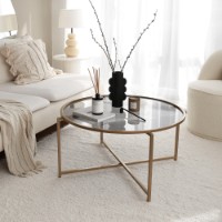 Măsuţă cafea Hanah Home Gold Sun S404F Gold Fume