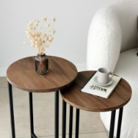 Set măsuţe cafea Hanah Home Neta Set Walnut imaginea #4 — magazin online Desire.md