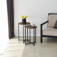 Set măsuţe cafea Hanah Home Neta Set Walnut imaginea #7 — magazin online Desire.md