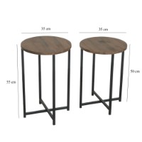 Set măsuţe cafea Hanah Home Neta Set Walnut imaginea #9 — magazin online Desire.md