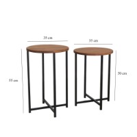Set măsuţe cafea Hanah Home Neta Set Oak imaginea #9 — magazin online Desire.md