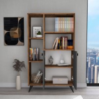 Стеллаж Hanah Home Meldan Light Walnut Anthracite фото №3 — интернет-магазин Desire.md