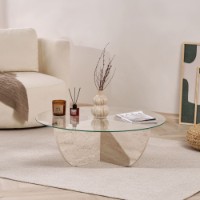 Журнальный столик Hanah Home Liya Travertine фото №2 — интернет-магазин Desire.md