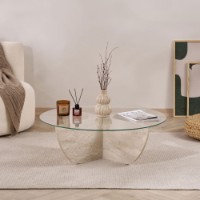 Журнальный столик Hanah Home Liya Travertine фото №3 — интернет-магазин Desire.md