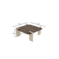 Журнальный столик Hanah Home Afrolli Walnut Travertine фото №6 — интернет-магазин Desire.md