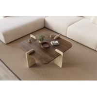 Măsuţă cafea Hanah Home Poalla Walnut Travertine imaginea #3 — magazin online Desire.md