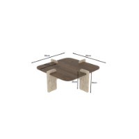 Măsuţă cafea Hanah Home Poalla Walnut Travertine imaginea #6 — magazin online Desire.md