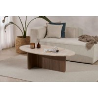 Măsuţă cafea Hanah Home Orba Travertine Venezia Walnut