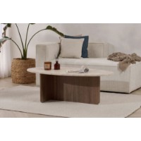 Măsuţă cafea Hanah Home Orba Travertine Venezia Walnut imaginea #2 — magazin online Desire.md