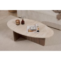 Măsuţă cafea Hanah Home Orba Travertine Venezia Walnut imaginea #3 — magazin online Desire.md
