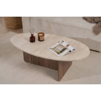 Măsuţă cafea Hanah Home Orba Travertine Venezia Walnut imaginea #4 — magazin online Desire.md
