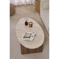 Măsuţă cafea Hanah Home Orba Travertine Venezia Walnut imaginea #5 — magazin online Desire.md