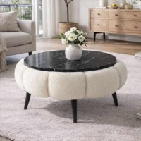 Măsuţă cafea Hanah Home Papatya 60 White Black Marble