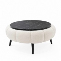 Măsuţă cafea Hanah Home Papatya 60 White Black Marble imaginea #2 — magazin online Desire.md