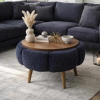 Măsuţă cafea Hanah Home Papatya 60 Anthracite Walnut imaginea #2 — magazin online Desire.md