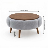 Măsuţă cafea Hanah Home Papatya 60 Grey Walnut imaginea #3 — magazin online Desire.md